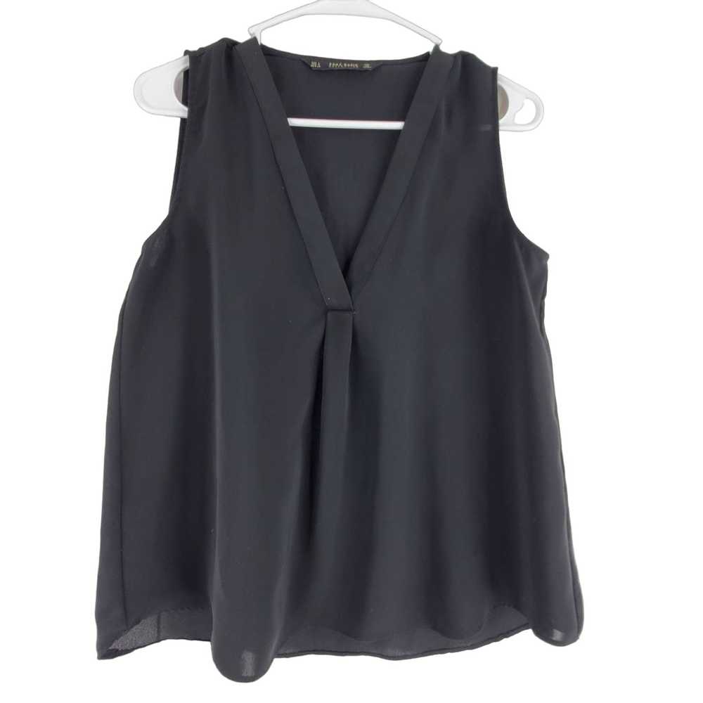 Zara Zara Basics Collection Small Black V-neck Sl… - image 1