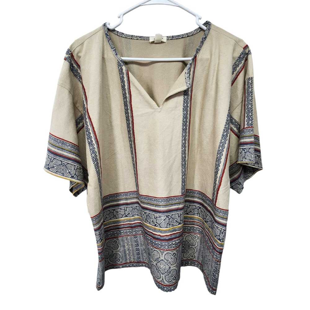 Dylan Dylan Boho Suede Like V-neck Short Sleeve S… - image 1