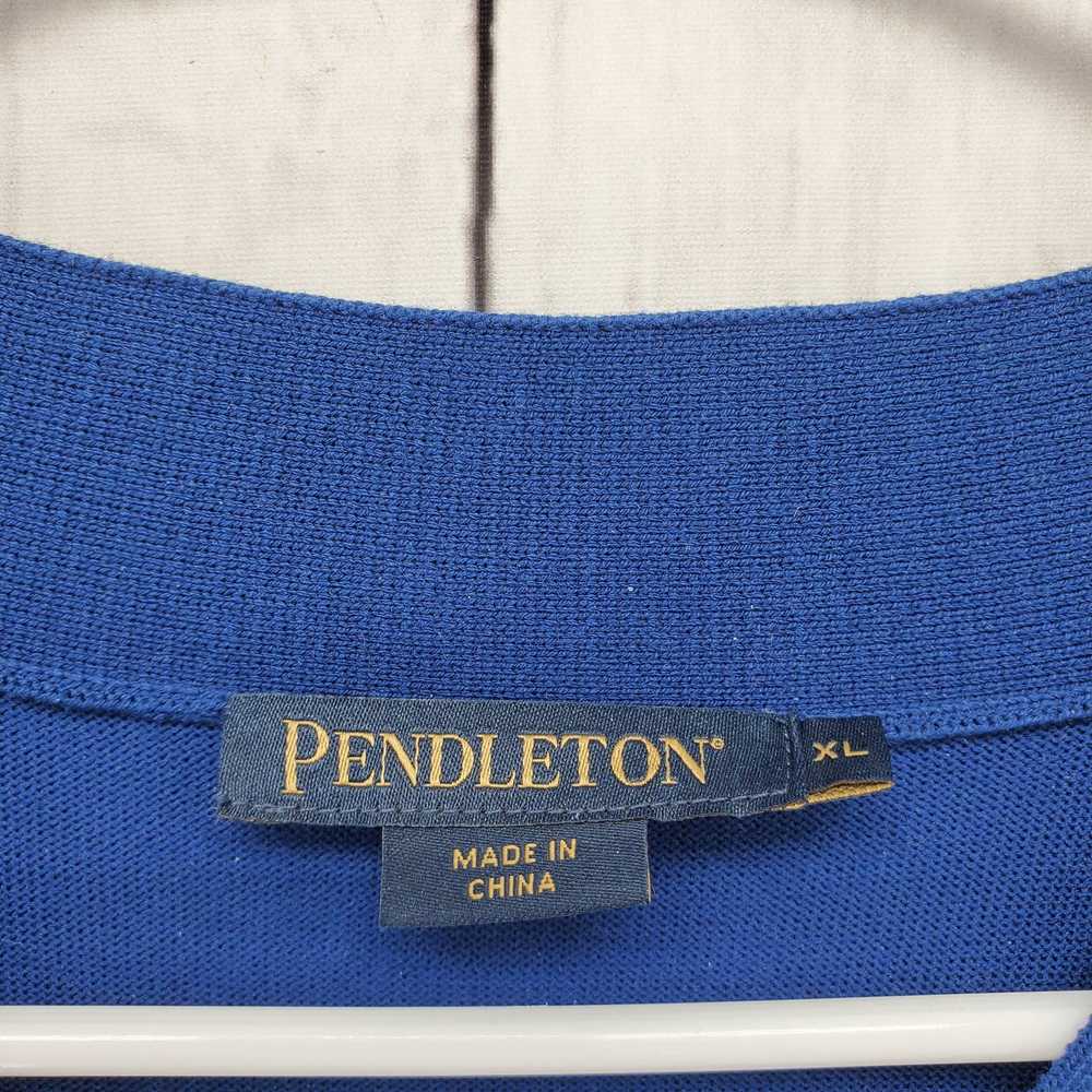 Pendleton Pendleton XL Blue Silk Blend V-neck Elb… - image 3