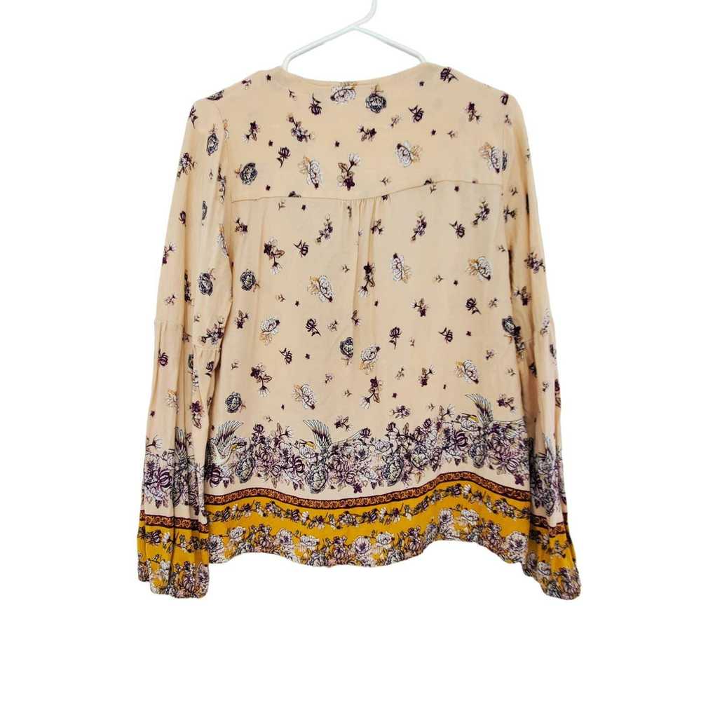 Other Daytrip Floral Boho Front Lace Up V-neck Bl… - image 2