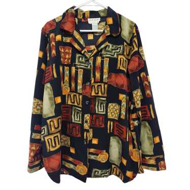 Vintage Vintage ELCC Medium Abstract Button Up Lo… - image 1