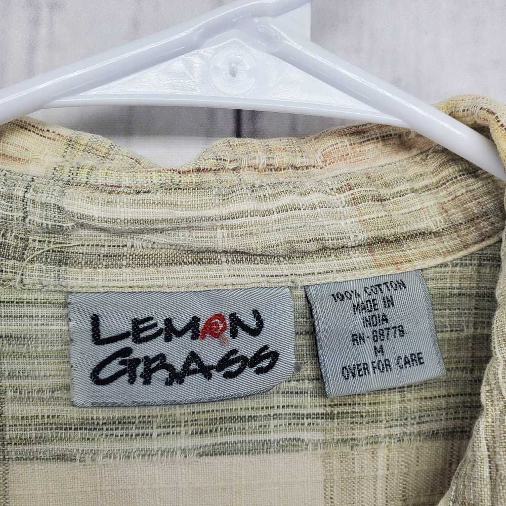 Vintage Vintage Lemon Grass Plaid Button Up Long … - image 3