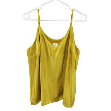 Other A New Day Shiney Mustard Green V-neck Adjus… - image 1