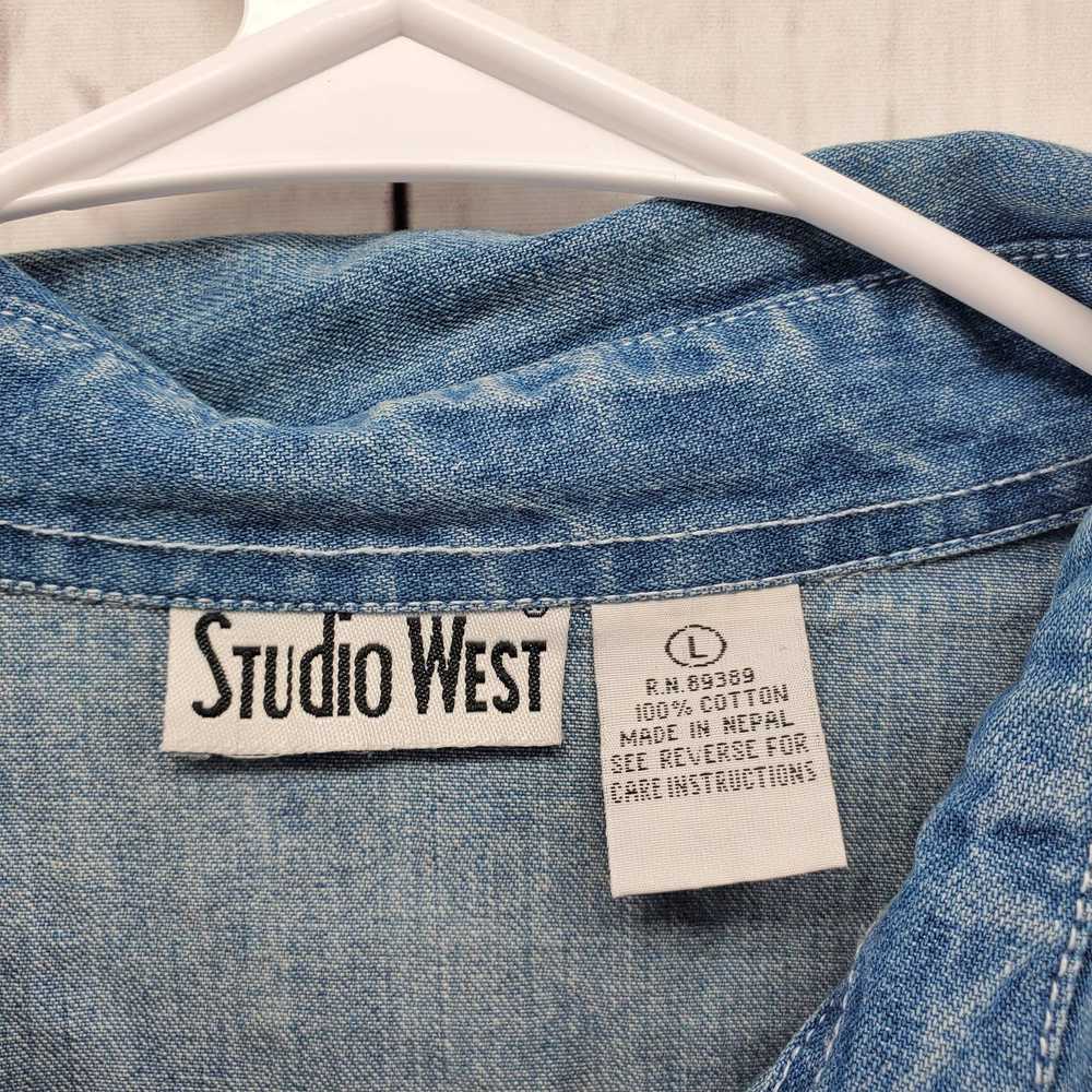 Vintage Vintage Studio West Bling Button Up Jean … - image 3