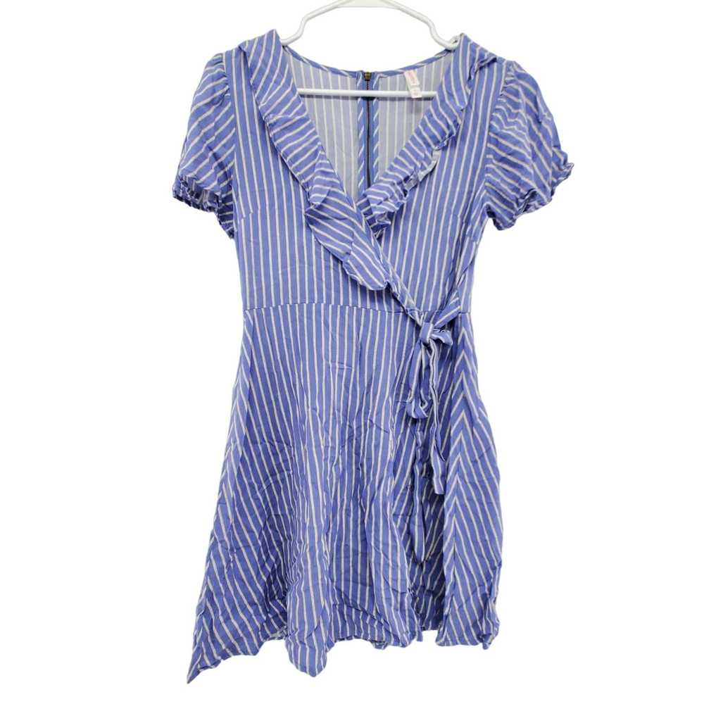 Other Xhilaration V-neck Stripe Ruffle Faux Wrap … - image 1