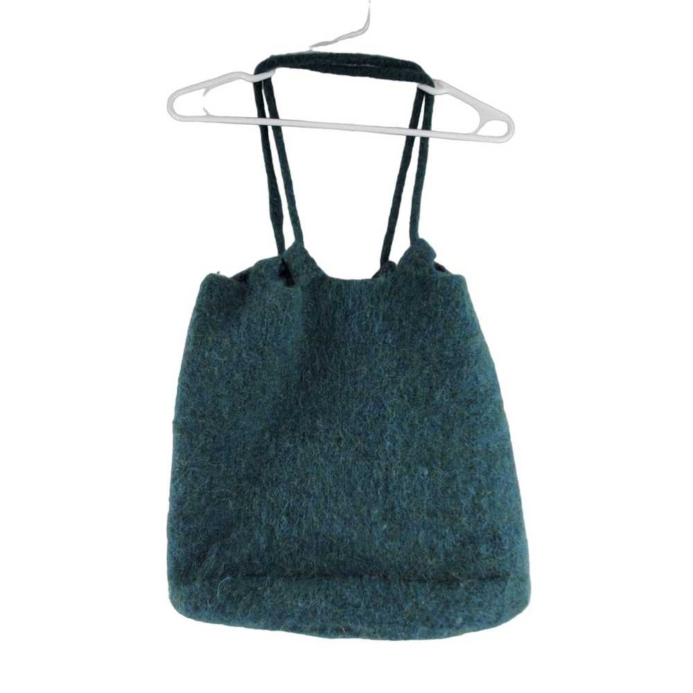 Other One Size Teal Wool Blend Shoulder Bucket Ba… - image 2