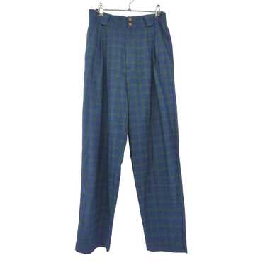 Vintage Vintage Plaid High Rise Pleated Tapered P… - image 1