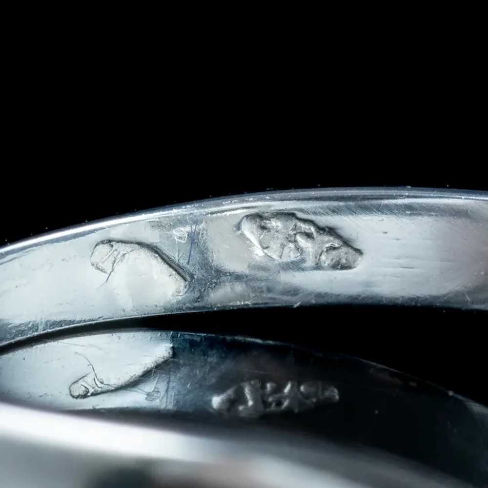 Vintage Pearl Diamond Solitaire Twist Ring - image 7