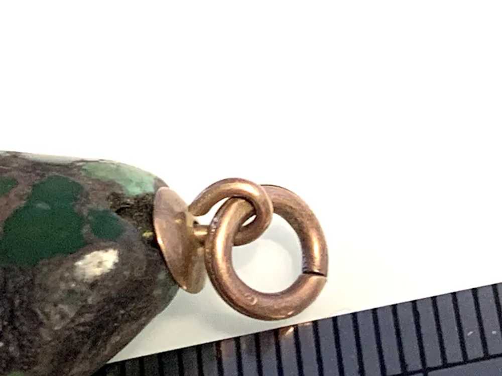 Antique 9ct Rose Gold supported Turquoise Boulder - image 5
