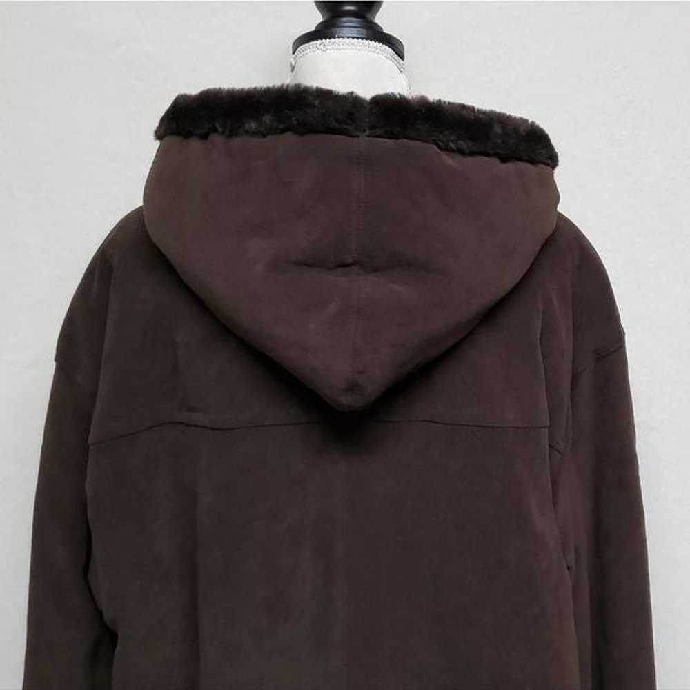 Vintage Talbots Brown Faux Shearling Button Up Qu… - image 11