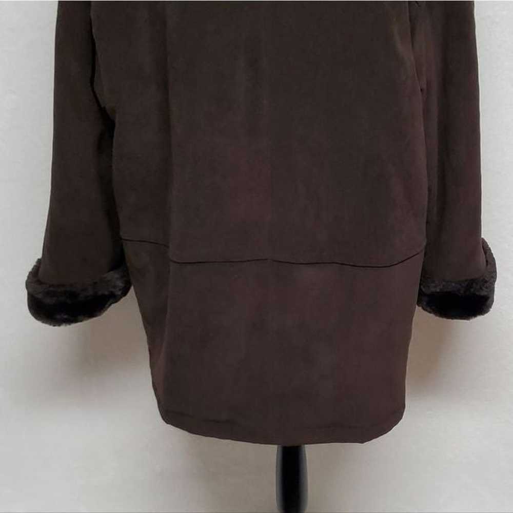 Vintage Talbots Brown Faux Shearling Button Up Qu… - image 12