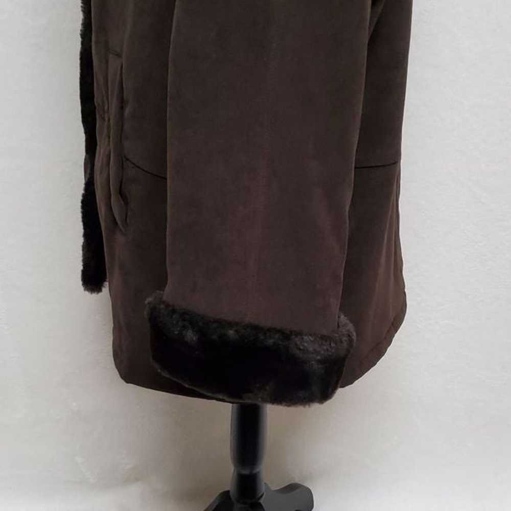 Vintage Talbots Brown Faux Shearling Button Up Qu… - image 9