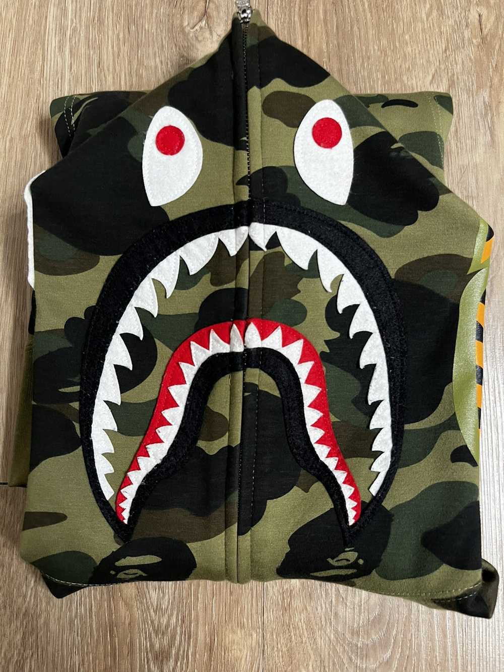 Bape 1ST CAMO WINDSTOPPER SHARK FULL ZIP HOODIE - image 1