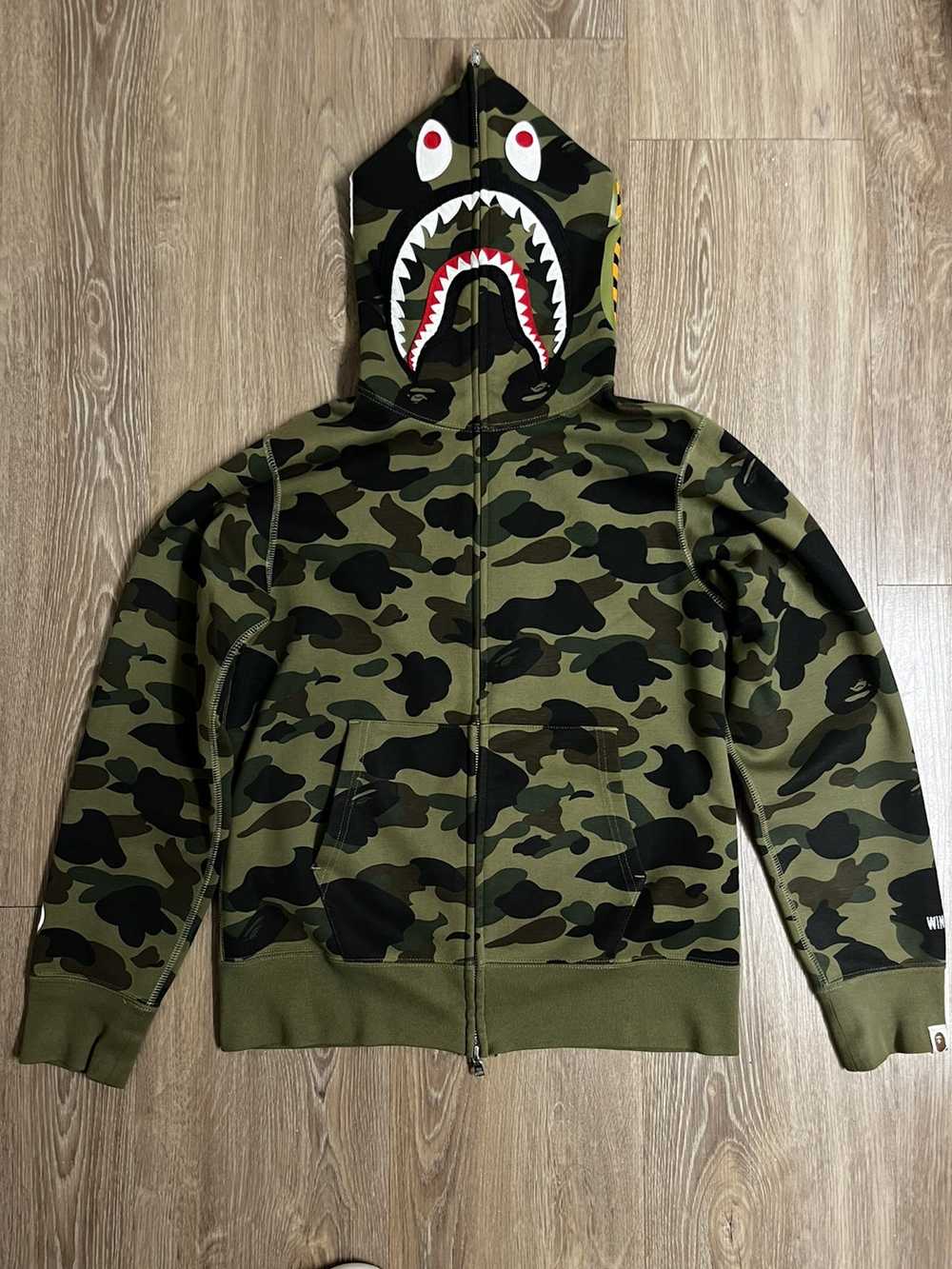 Bape 1ST CAMO WINDSTOPPER SHARK FULL ZIP HOODIE - image 2