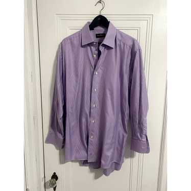 David Donahue David Donahue Men's Purple Dress Sh… - image 1