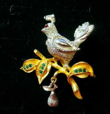 TANCER II Signed Partridge In A Pear Tree Texture… - image 1