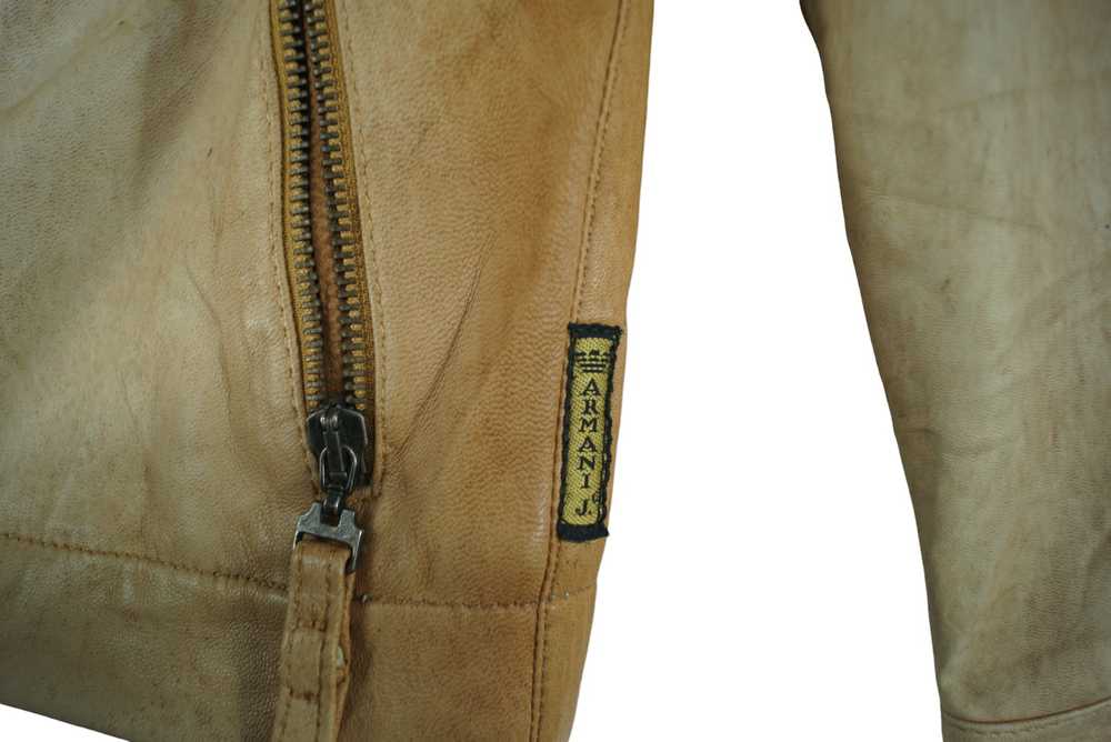 Armani × Vintage Rare!! Armani Jeans Leather Jack… - image 3