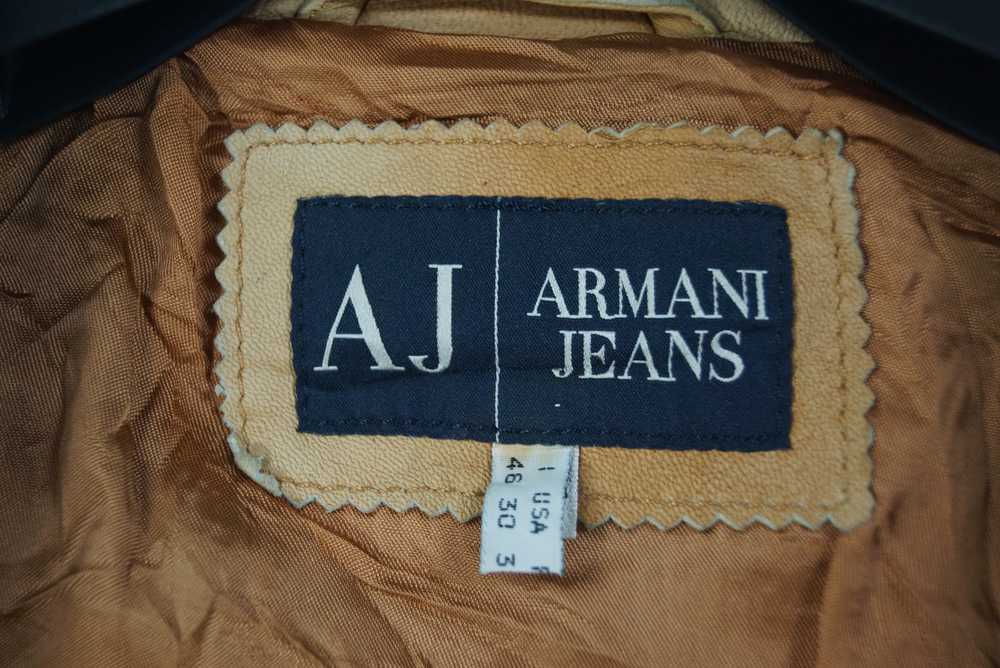 Armani × Vintage Rare!! Armani Jeans Leather Jack… - image 6