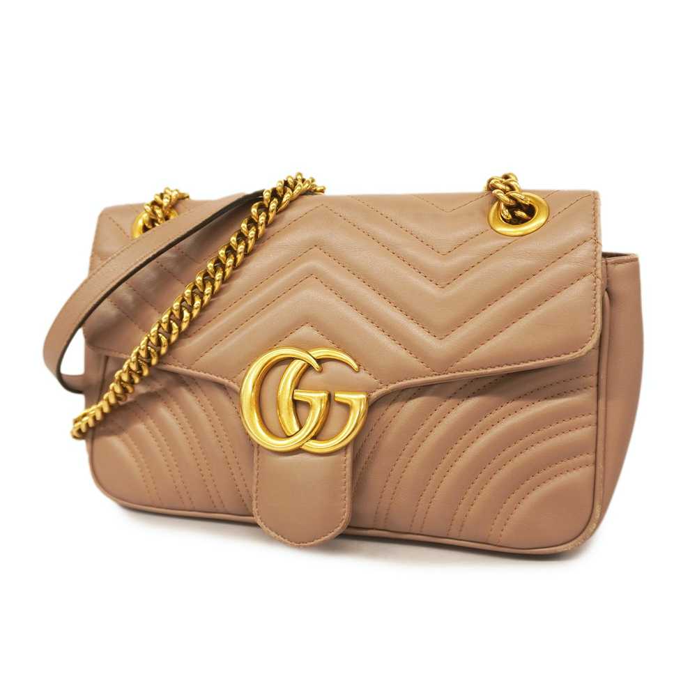 Gucci Gucci Shoulder Bag GG Marmont Leather Dusty… - image 1