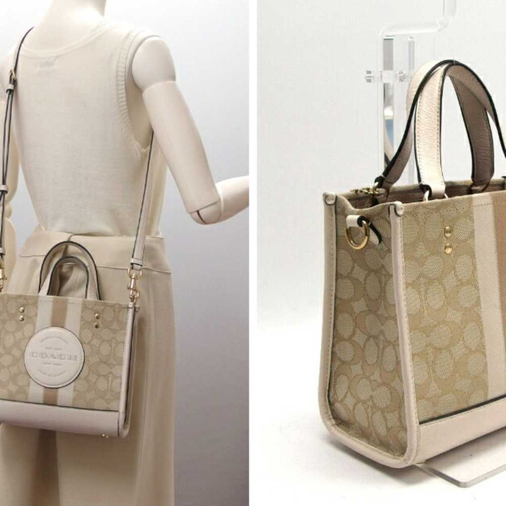 Coach COACH Dempsey Tote 22 Bag Beige C8417 - image 2