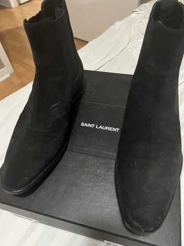 Yves Saint Laurent Saint Lauren Suede Wyatt Chels… - image 1