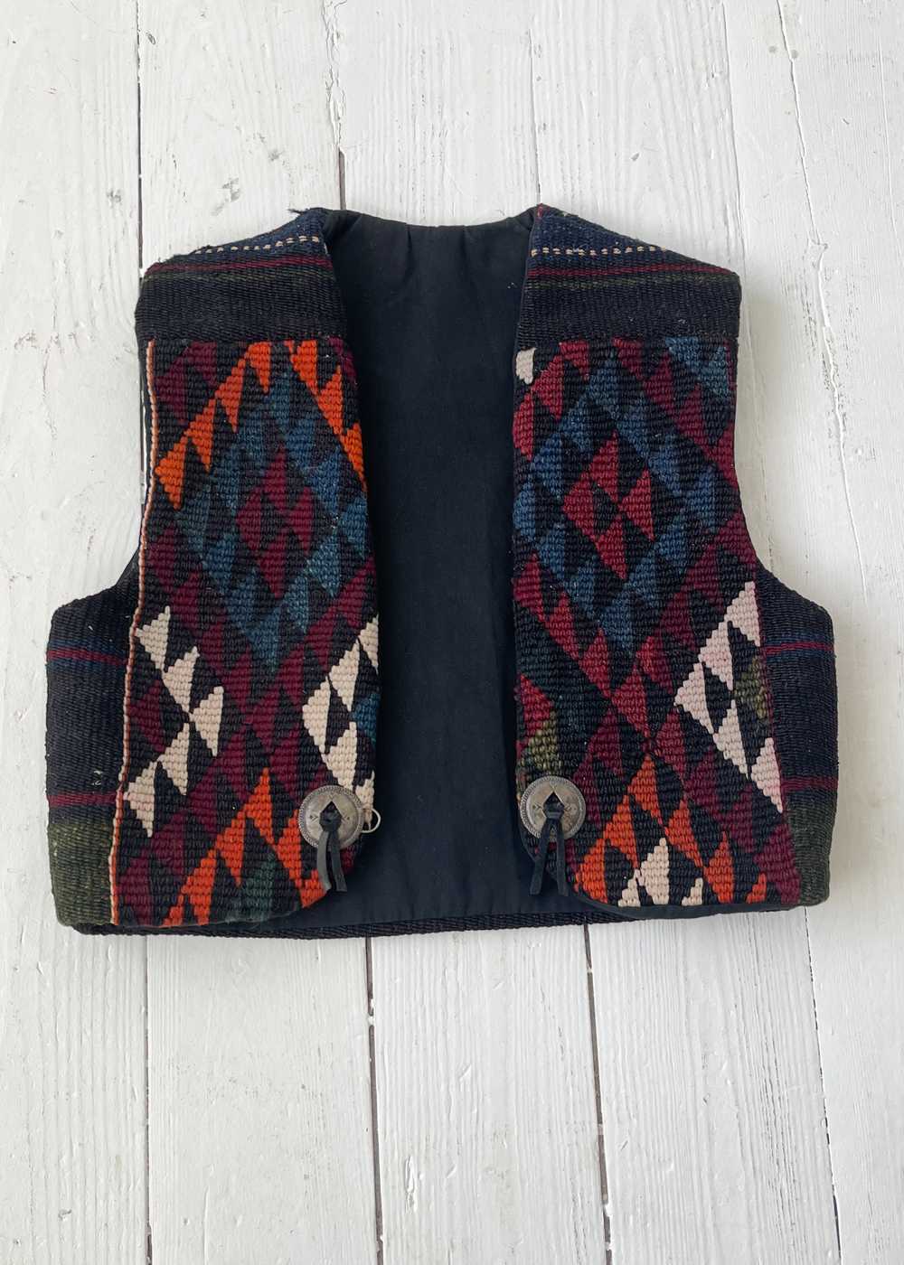 Vintage 1980s Southwestern Style Tapestry Vest - image 1