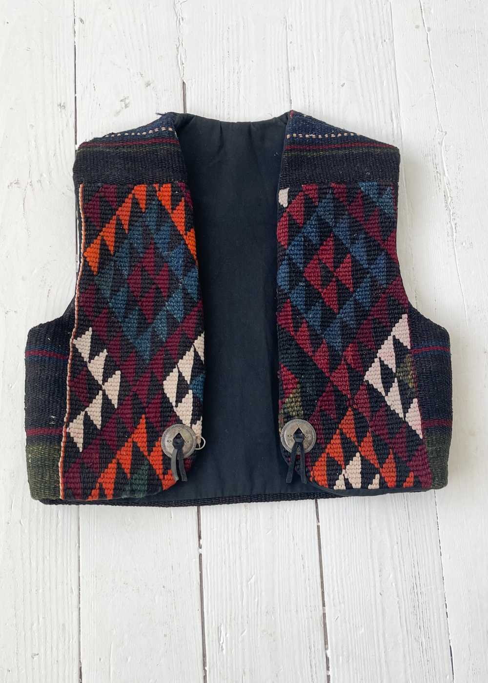 Vintage 1980s Southwestern Style Tapestry Vest - image 6