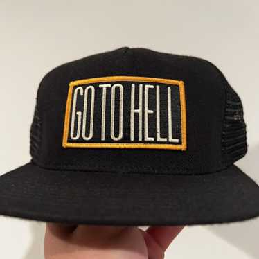 Supreme outlet Go To Hell 5 Panel Trucker Snapback Hat Cap Rare Retro