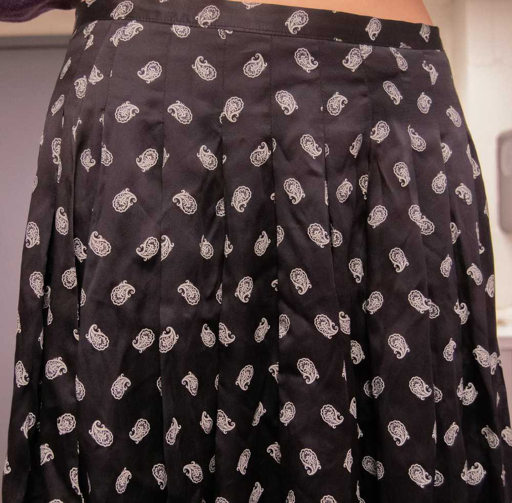 Pierre Balmain Silk black & white paisley skirt - image 4