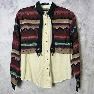 Vintage Roughrider Aztec Western Shirt Womens Lar… - image 1