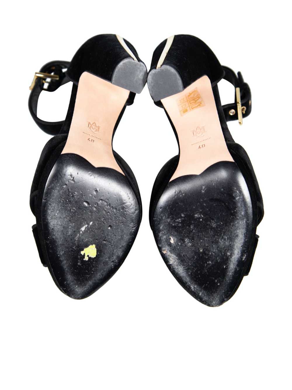 Alexander McQueen Black Velvet Platform High Heels - image 4