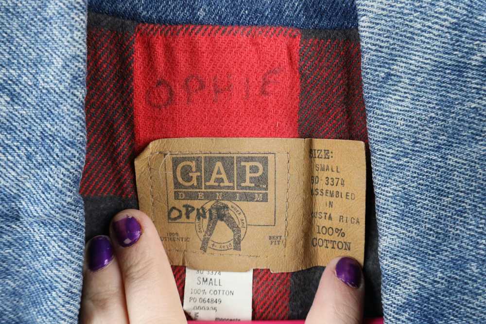 Gap × Vintage Vintage 90s Gap Flannel Lined Denim… - image 6