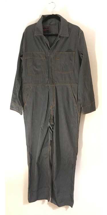 Vintage Blue and Brown Striped Jumpsuit