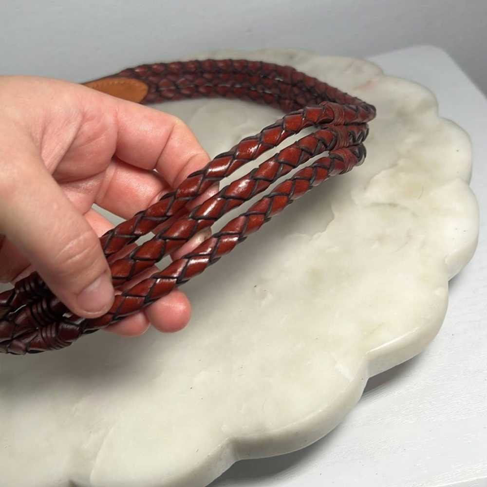 Vintage Brighton Braided Leather Belt with Ornate… - image 4