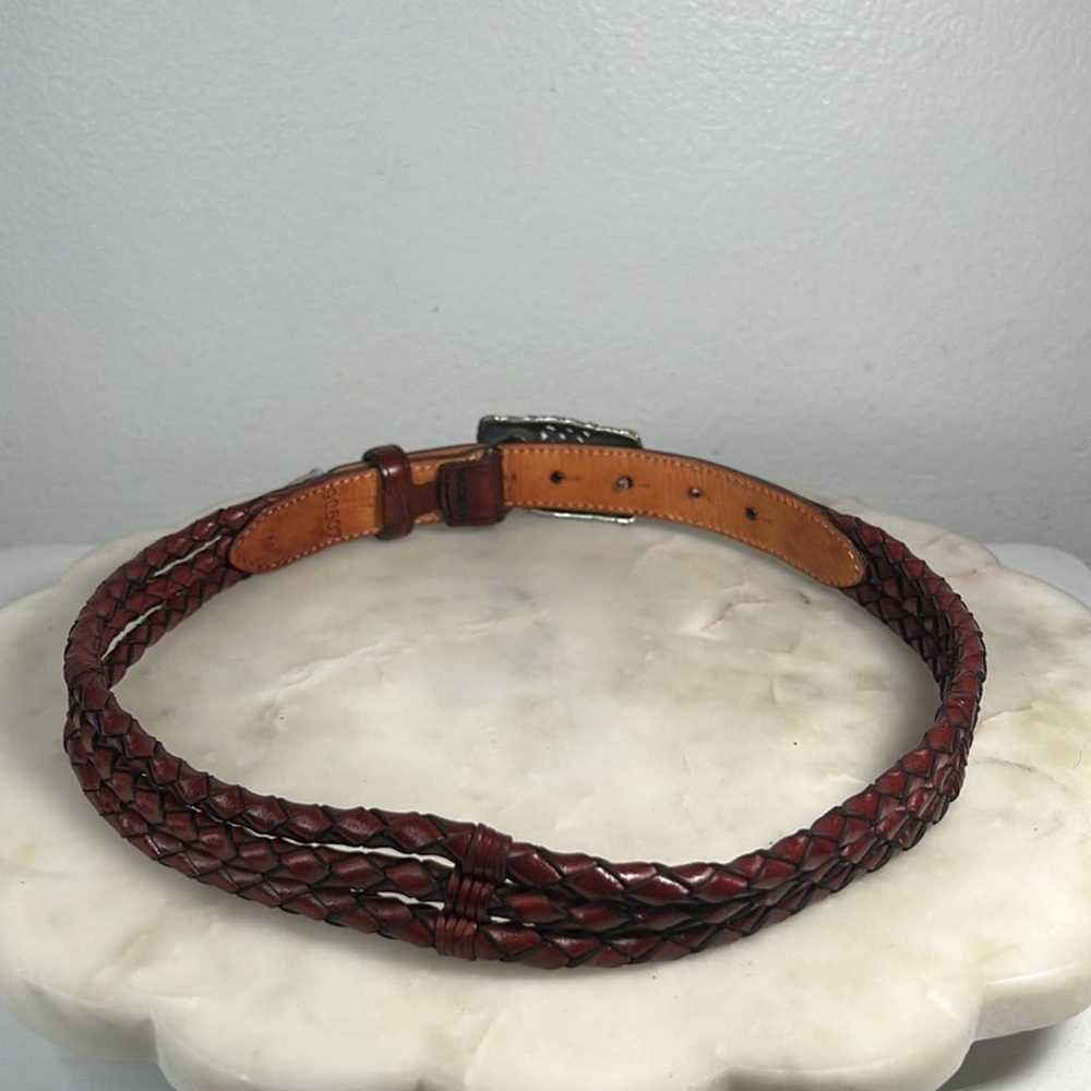 Vintage Brighton Braided Leather Belt with Ornate… - image 5