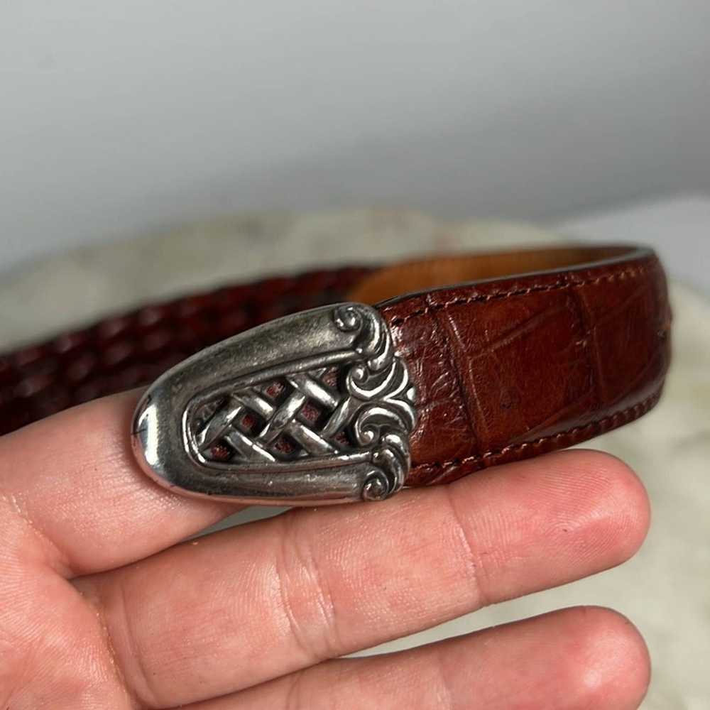 Vintage Brighton Braided Leather Belt with Ornate… - image 9