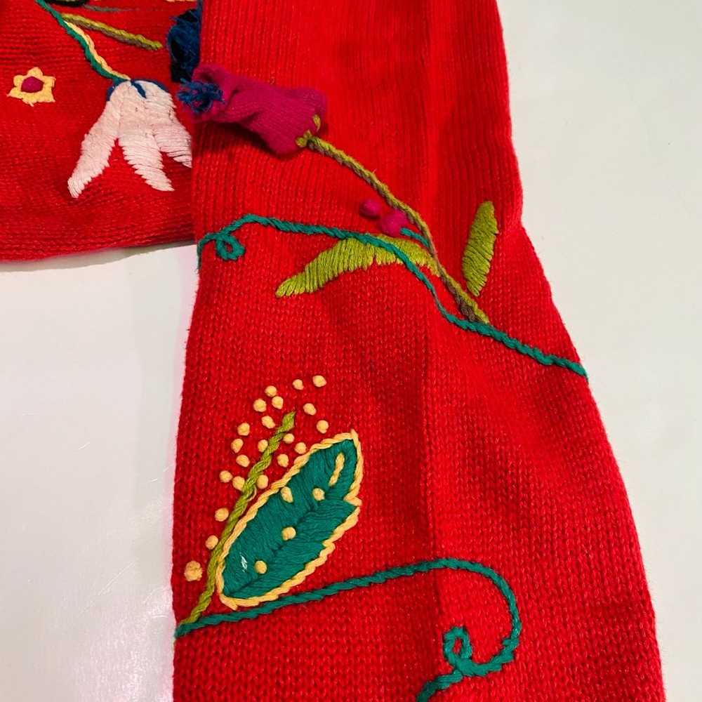 Vintage Michelle Stuart 3d flower cardigan - image 6