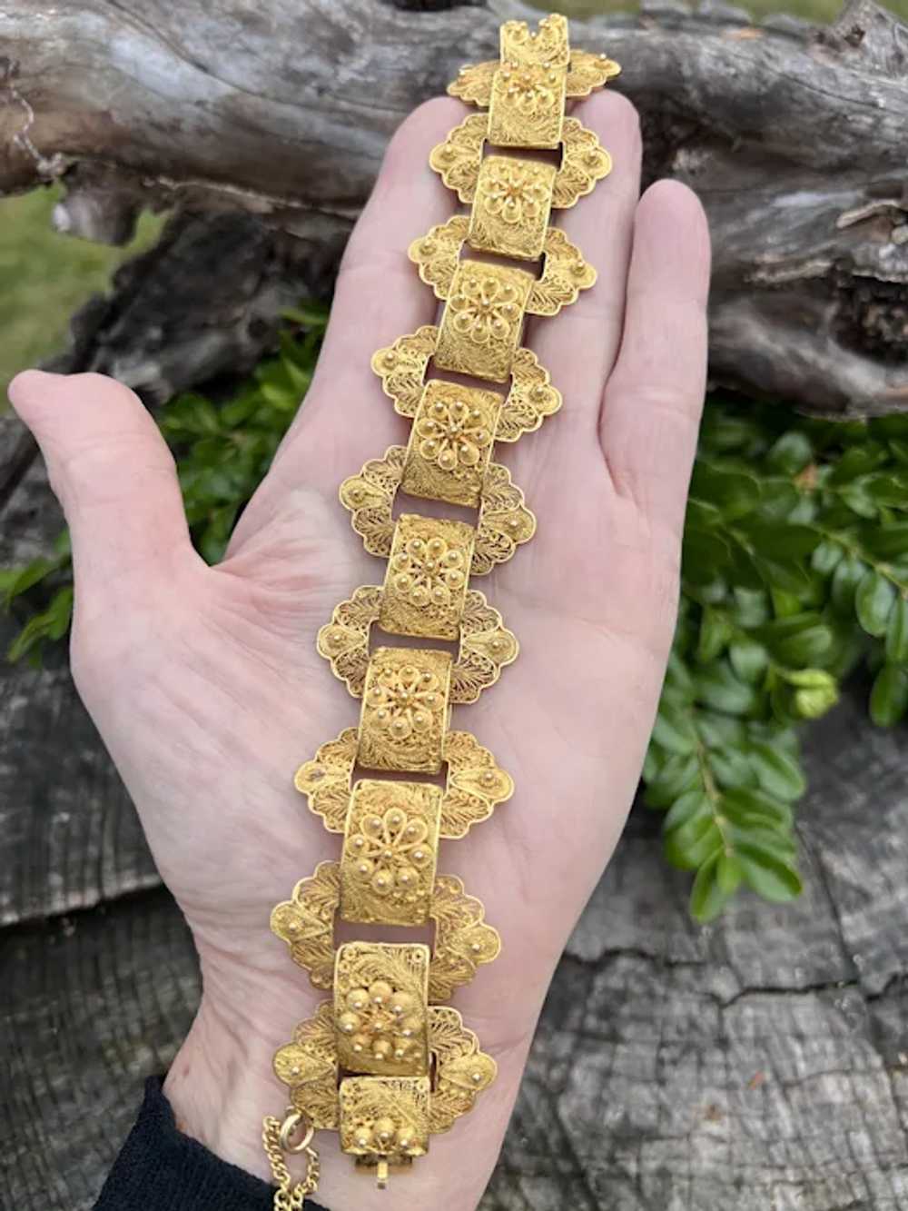 10K Yellow Gold Wide Gold Bracelet - image 7