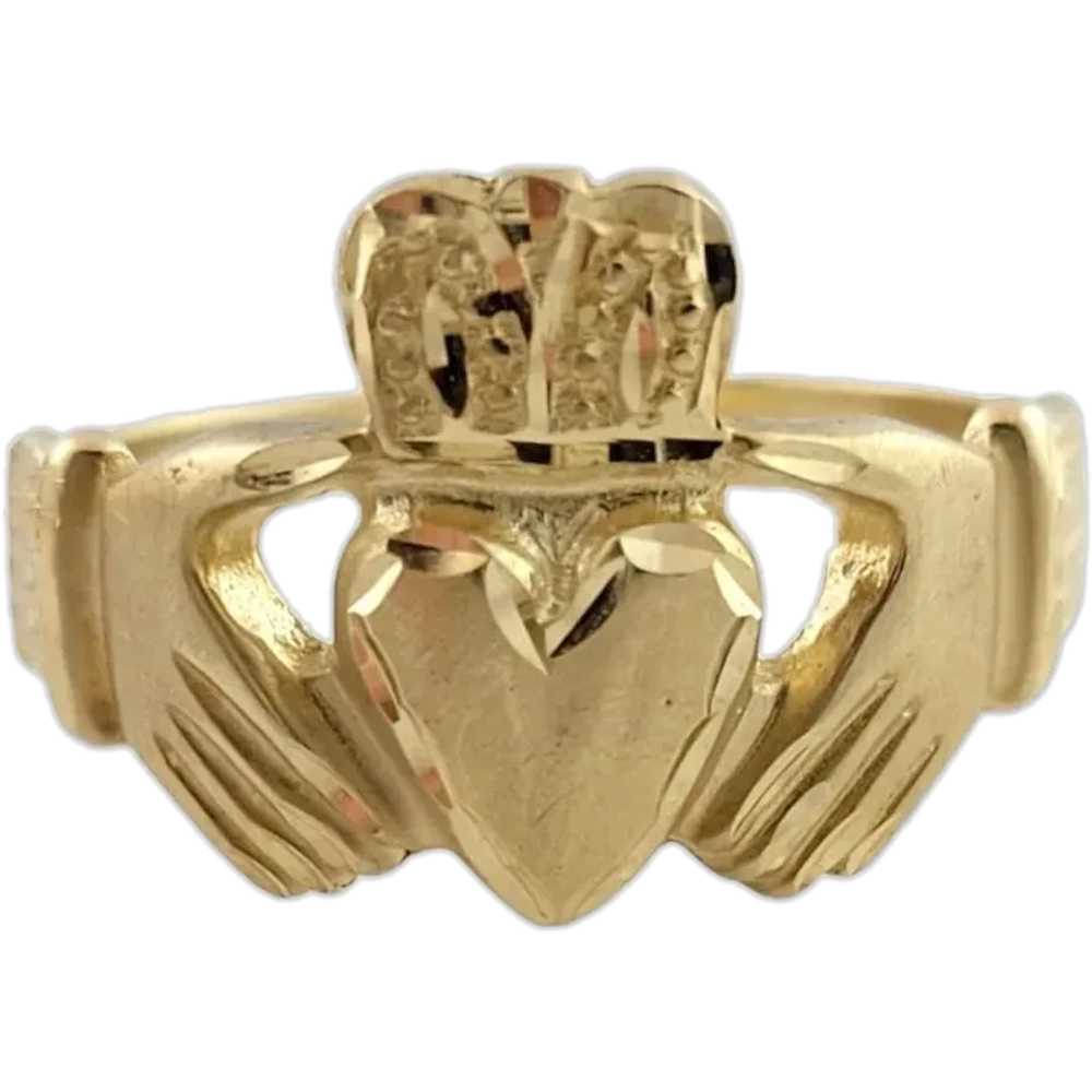 14K Yellow Gold Claddagh Ring Size 10.5 #16158 - image 1