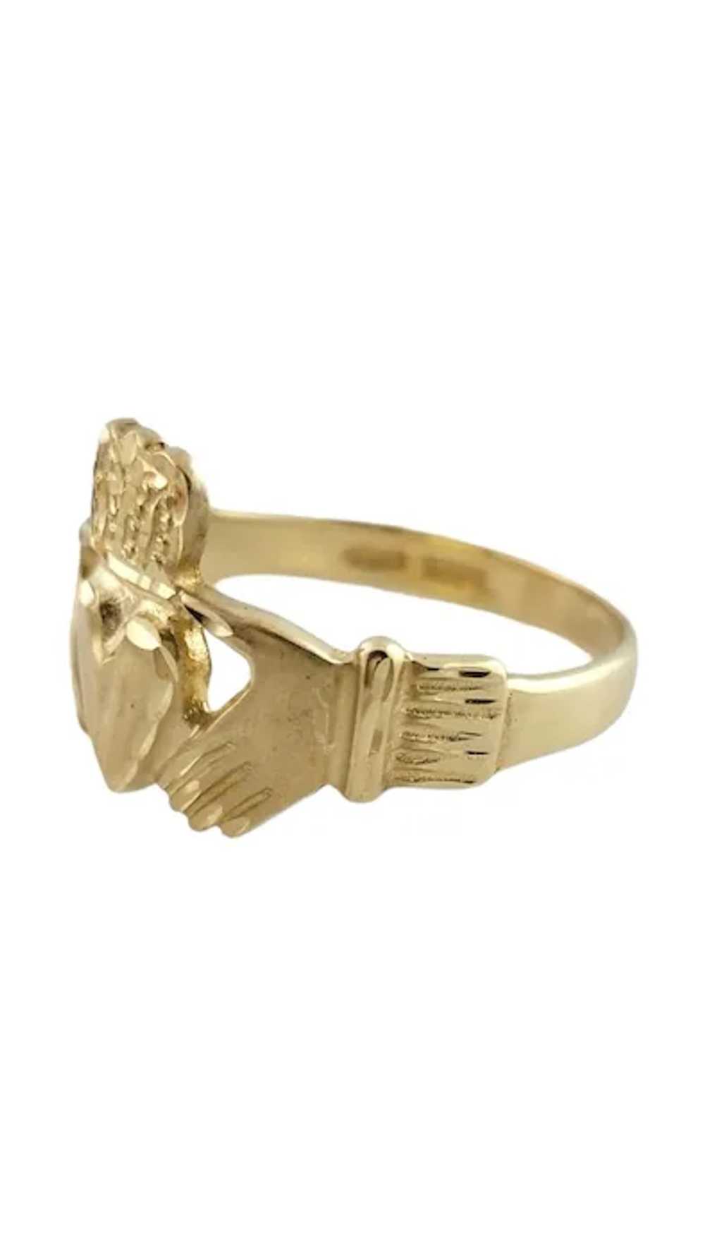 14K Yellow Gold Claddagh Ring Size 10.5 #16158 - image 5