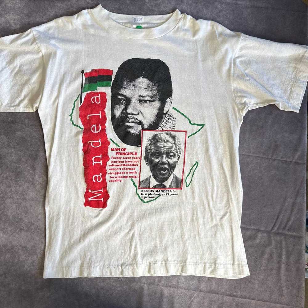 Vintage Mandela "Man of Principle" Single Stitch … - image 1