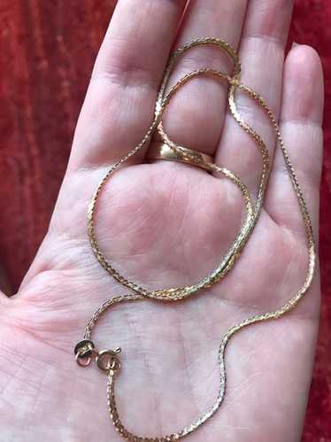Italian Gold Solid Gold 14k Herringbone necklace 1
