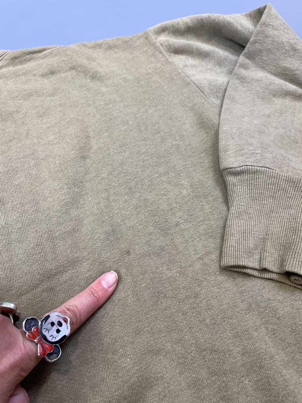 FADED OLIVE GREEN THICK BLANK PULLOVER SWEATSHIRT - image 12
