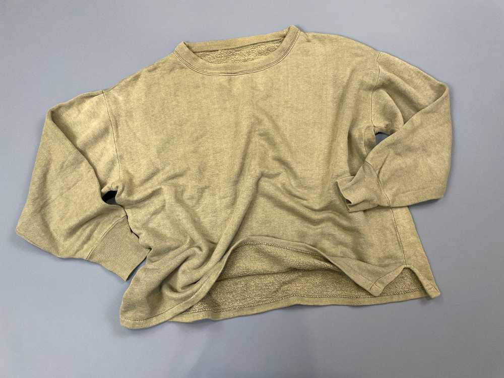 FADED OLIVE GREEN THICK BLANK PULLOVER SWEATSHIRT - image 1