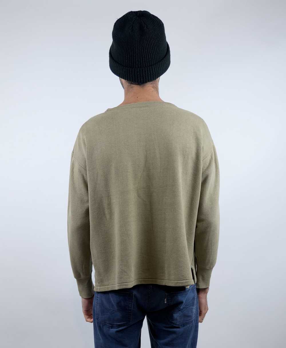FADED OLIVE GREEN THICK BLANK PULLOVER SWEATSHIRT - image 2