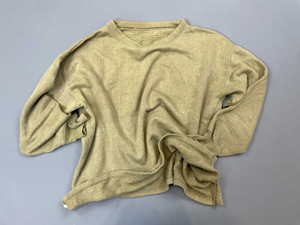 FADED OLIVE GREEN THICK BLANK PULLOVER SWEATSHIRT - image 5