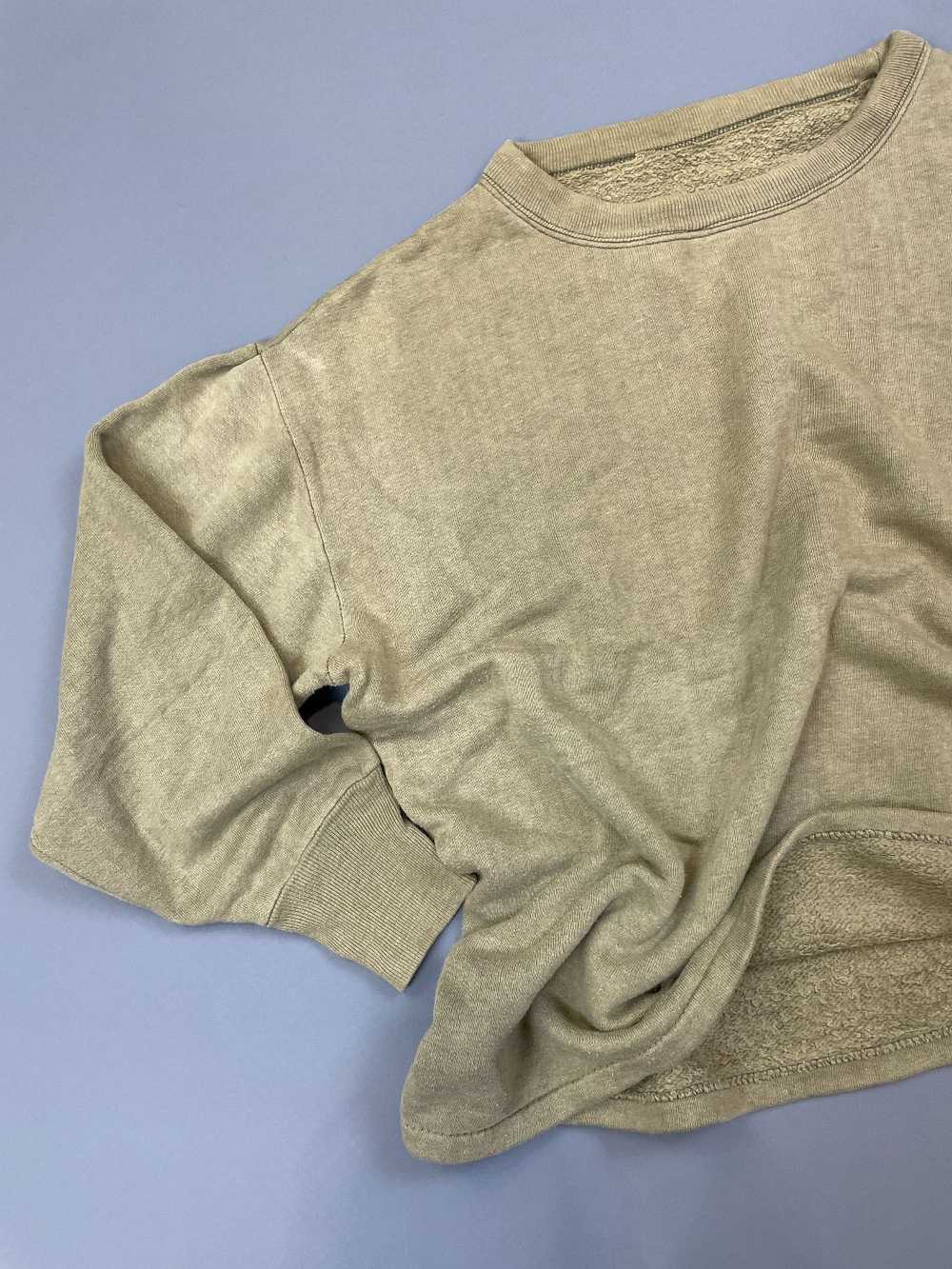 FADED OLIVE GREEN THICK BLANK PULLOVER SWEATSHIRT - image 7