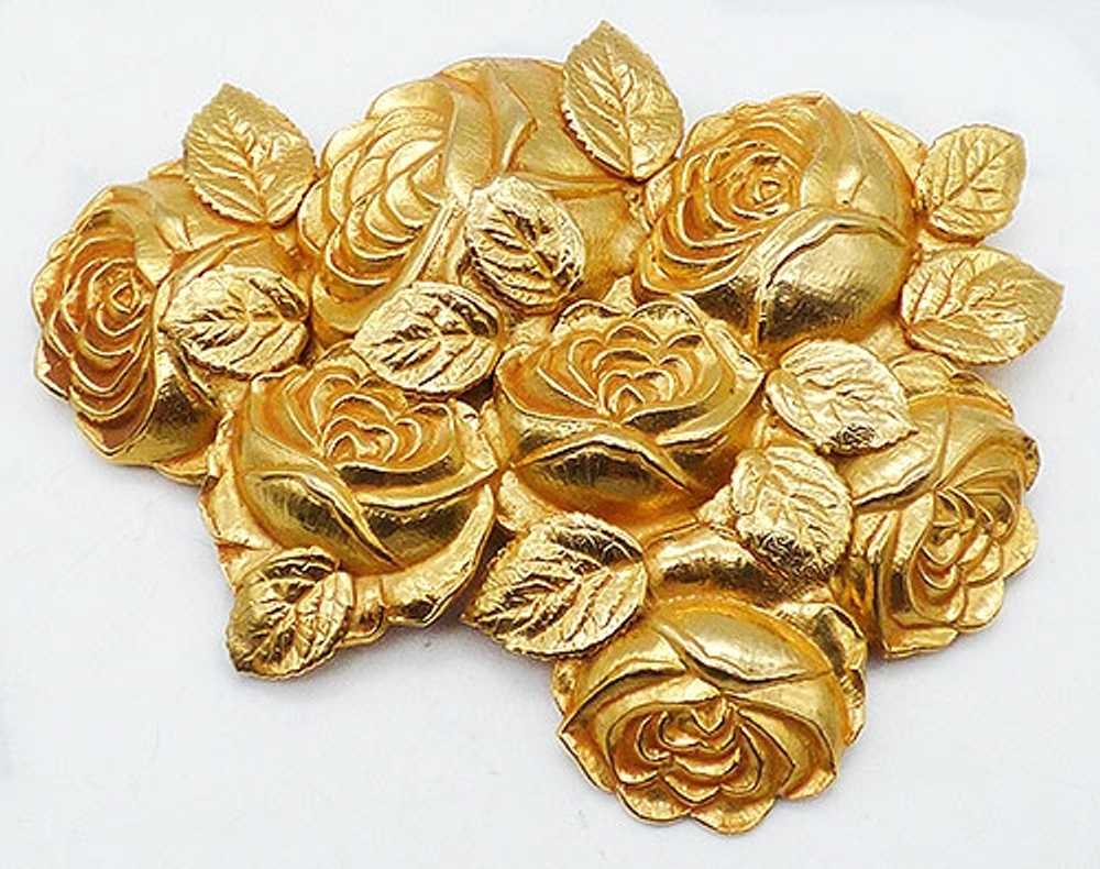 Dominique Aurientis Gilded Roses Brooch - image 1