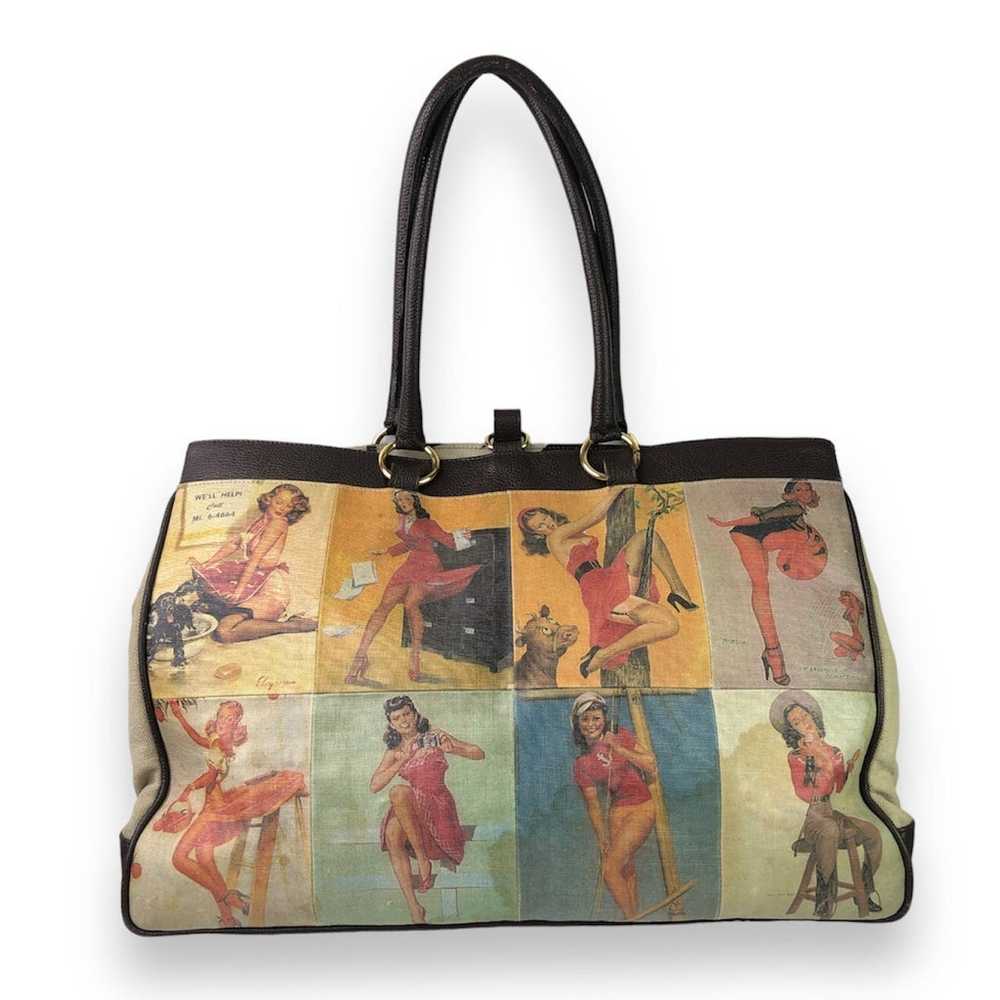 Vintage MARIE BOUVERO Paris Canvas Tote Handbag S… - image 1