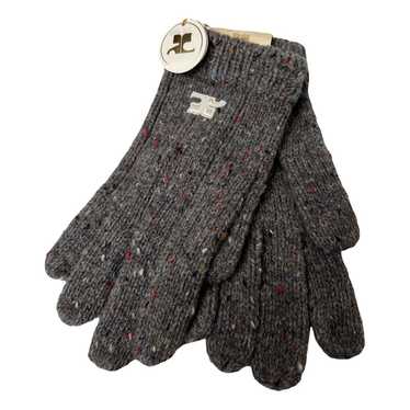 Gray Wool Knit Gloves